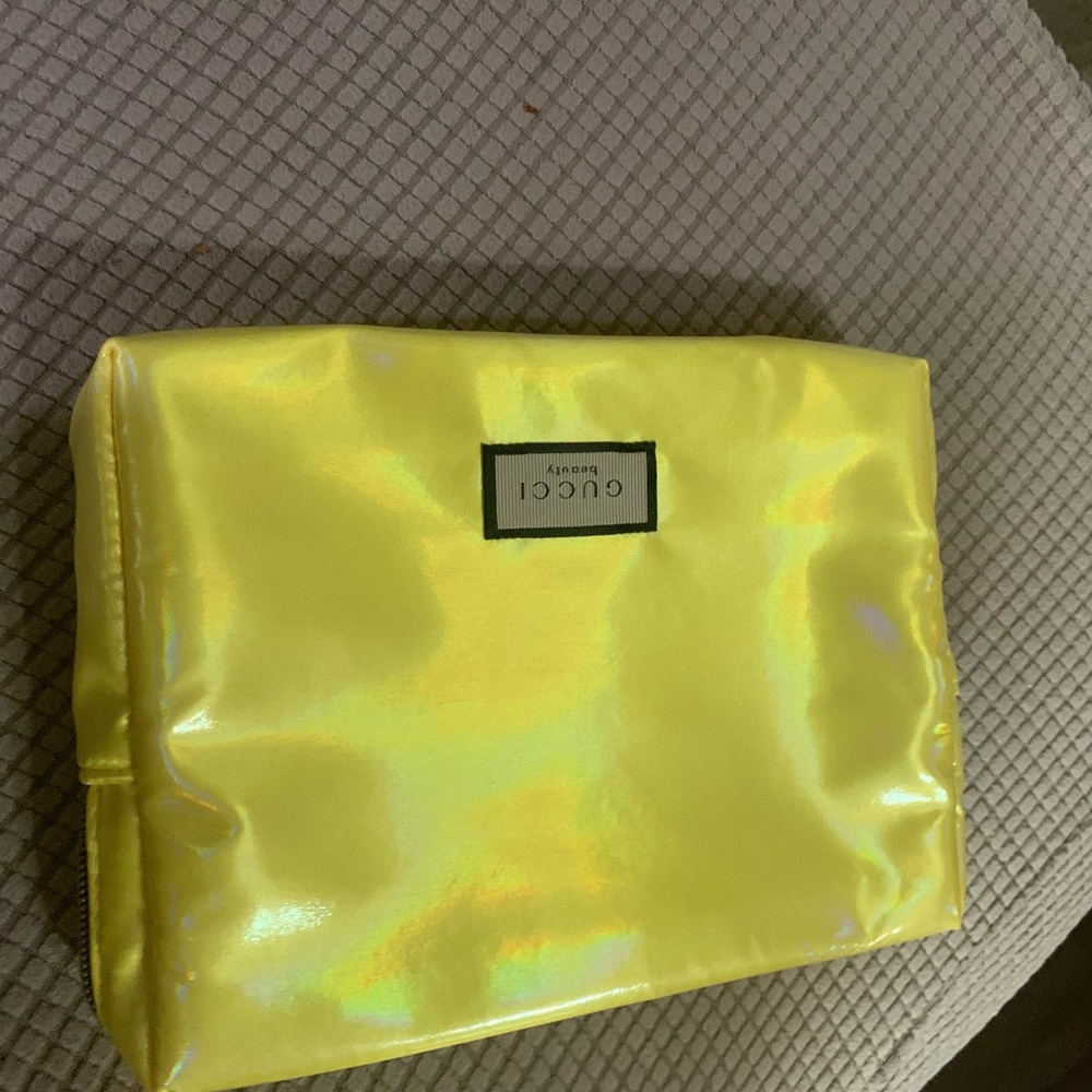 NWOT Gucci Yellow Cosmetic Case with Water-Resistant Finish